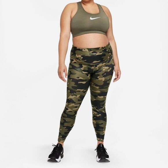 NIKE Women's Leggings Mid Rise Full Length Camo Green Plus 1X NEW WITH TAGS - Picture 2 of 9